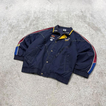 Vintage Puma King technical jacket L men's y2k 00s style bomber embroidered detail