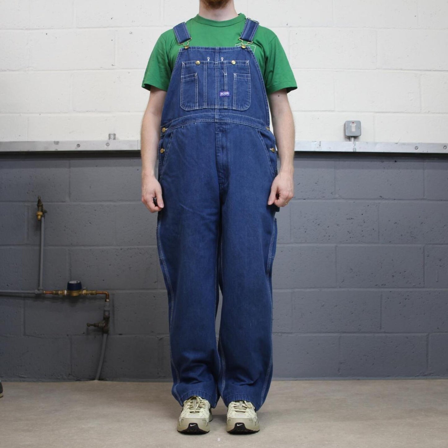 Vintage baggy Dungarees denim overalls blue Big Smith workwear bib & brace utility