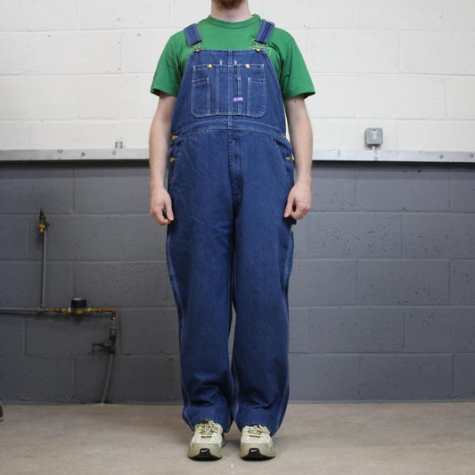 Vintage baggy Dungarees denim overalls blue Big Smith workwear bib & brace utility