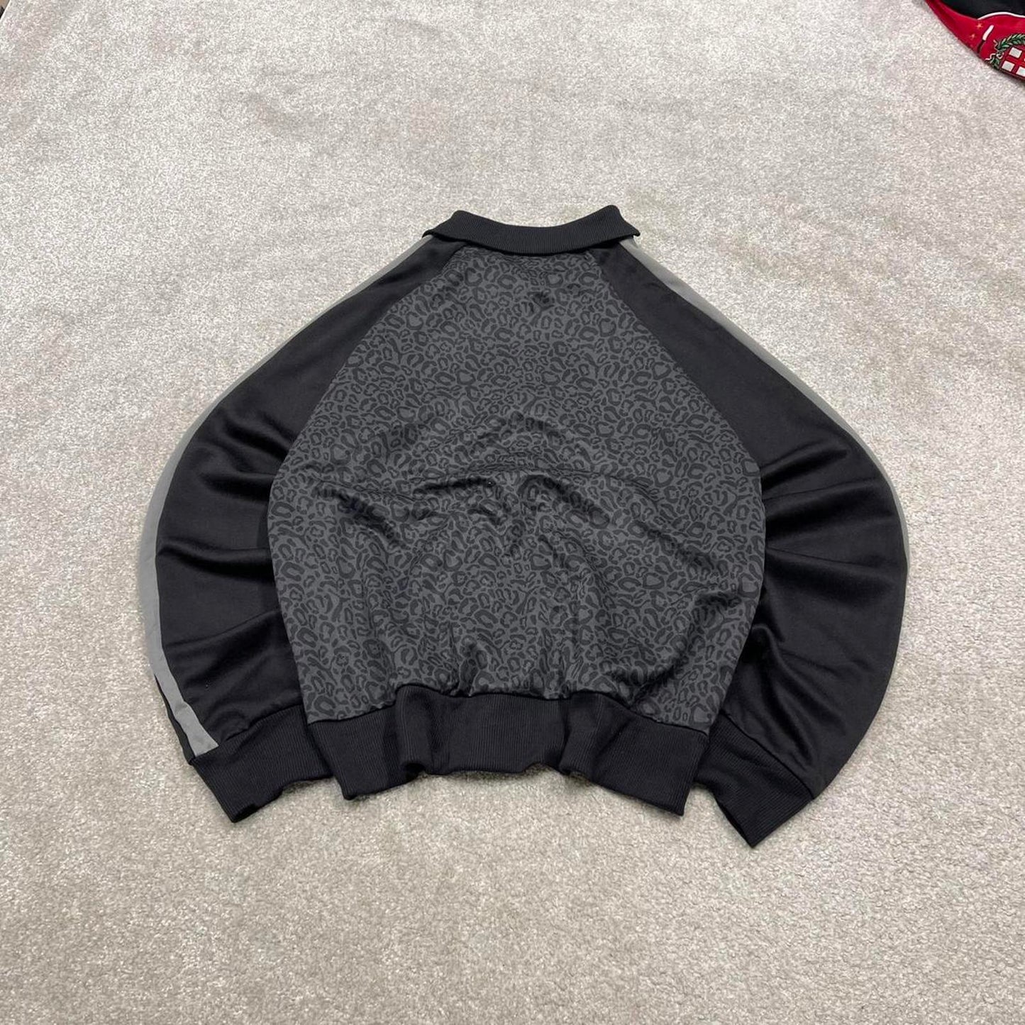 Y2k 00s Puma track jacket L men's grey black sports full zip track suit top sporty