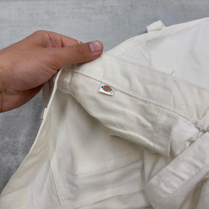 Mens Dickies carpenter pants W34 L30 white loose painter worker cargos