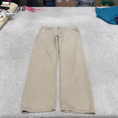 Levis 505 jeans straight leg W36L32 beige loose y2k style pants red tab logo