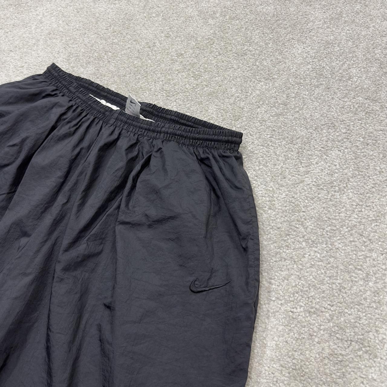 Vintage Nike baggy tracksuit bottoms black wide leg XL Loose lined casual swoosh logo track pants#