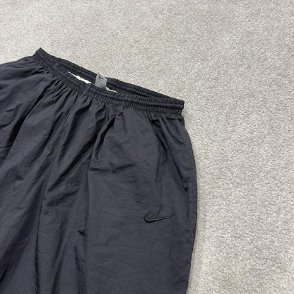 Vintage Nike baggy tracksuit bottoms black wide leg XL Loose lined casual swoosh logo track pants#