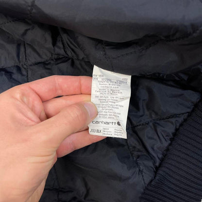 Black hooded Carhartt active jacket M 90s style canvasy skater bomber