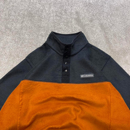 Orange Columbia technical fleece Medium y2k style snap T autumn popper pull over