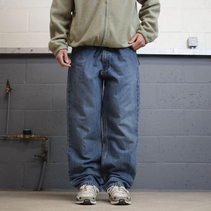Y2K vintage Carhartt workwear jeans blue Loose straight leg denim skate style work pants