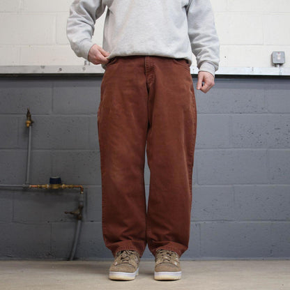Carhartt carpenter jeans Y2K brick red loose relaxed fit skate style cargo work pants