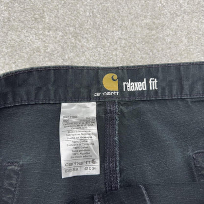 Carhartt carpenter jeans loose leg faded black Loose relaxed canvasy skate style cargo work pants