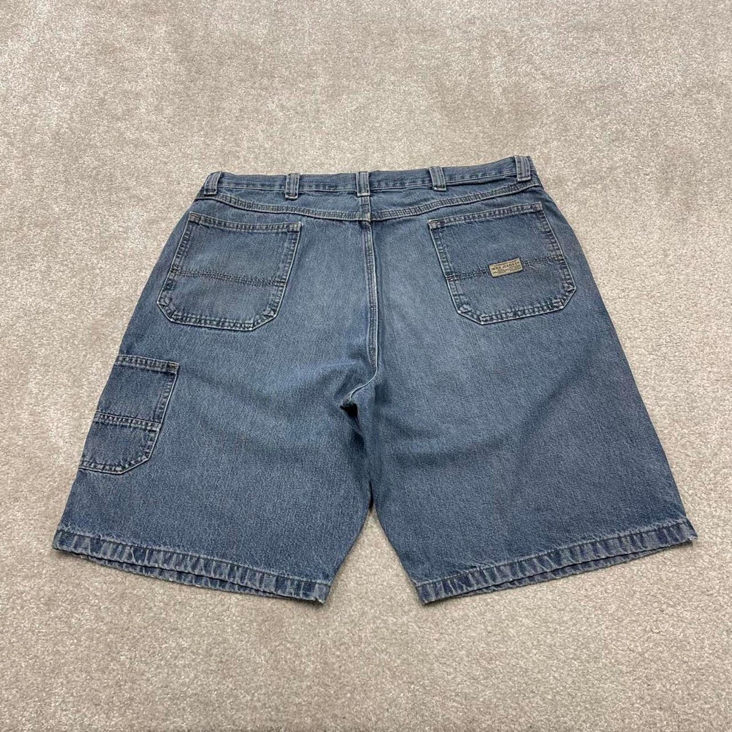 Y2k baggy Wrangler carpenter shorts skater style blue Denim wide leg summer festival jorts