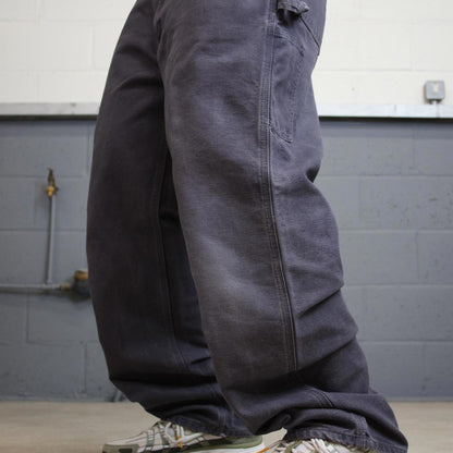 Baggy Carhartt carpenter jeans W38L32 navy grey wide leg canvas 90s skater style cargos