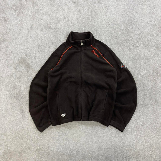 Brown Reebok fleece Large women's full zip up y2k style autumn Cleveland Brown's Team Apparel NFL