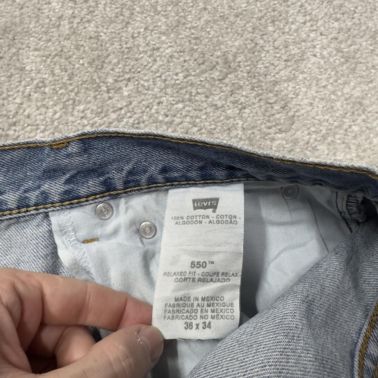 Levi’s baggy jeans Y2K W36L34 blue Levi’s 550 relaxed fit surf style pants red tab logo