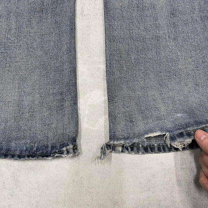 Blue Route 66 baggy skate jeans W38L30 loose denim embroidered y2k style pants big stitch design