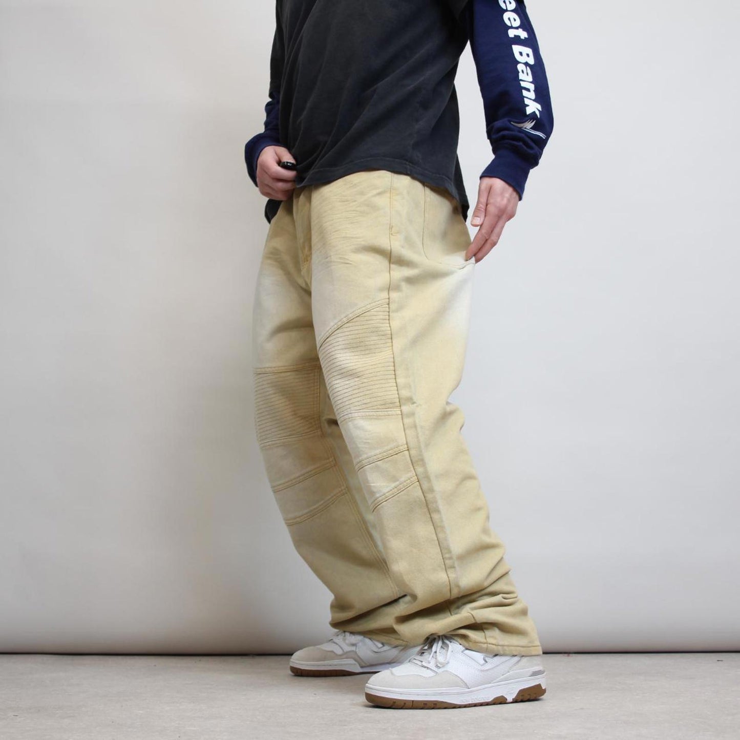 Tan/yellow Switch jeans W44L32 hip hop Y2K style jeans