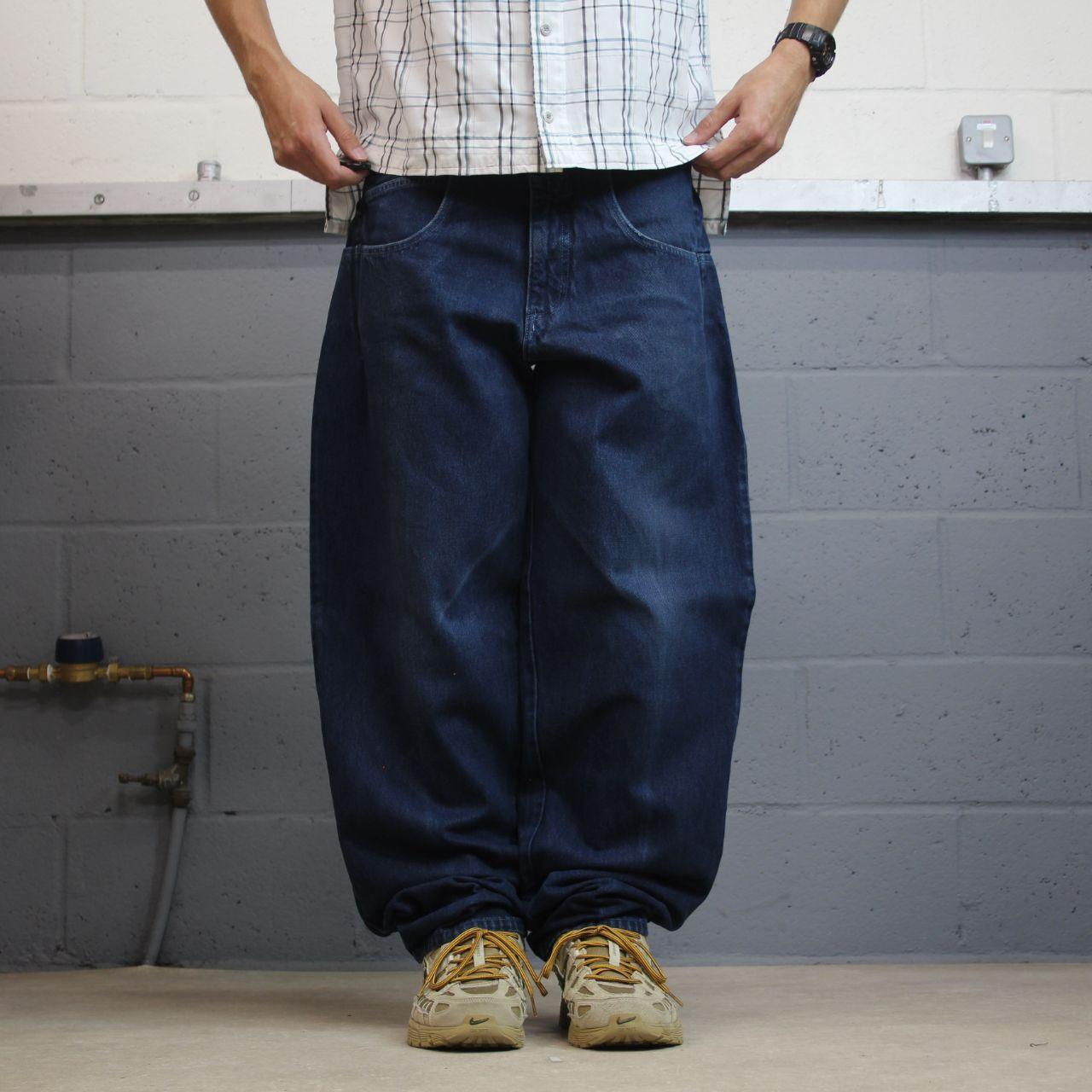 Y2K Vintage GUESS baggy jeans W36L33 blue Loose tapered barrel fit skater surf style pants