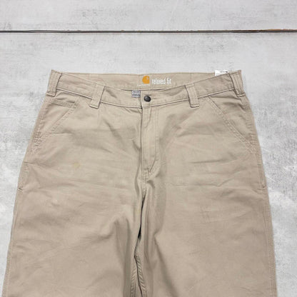 Beige Carhartt carpenter pants W36L32 relaxed fit 90s skater style cargos