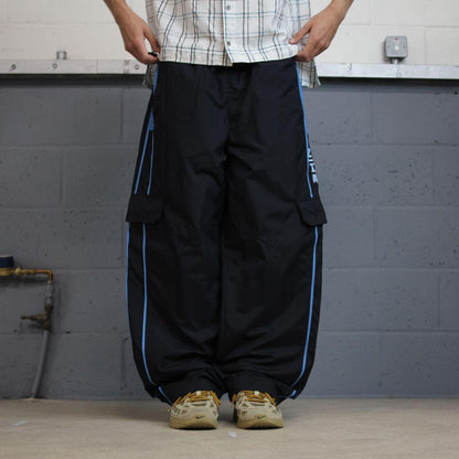 Vintage Nike baggy tracksuit bottoms wide leg Y2K black XL Wide leg 2000s style track pants