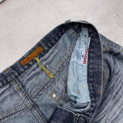 Blue embroidered Chams jorts W40