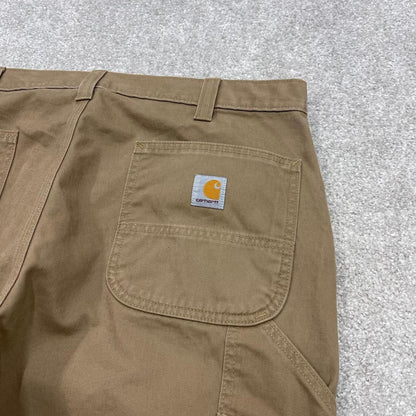 Carhartt carpenter jeans work pants Khaki brown W38L32 Relaxed fit skate style workwear trousers