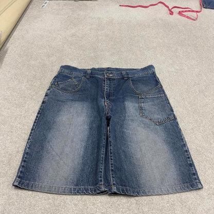 Vintage Y2k baggy shorts skater style blue Wide leg WBJ denim summer festival jorts