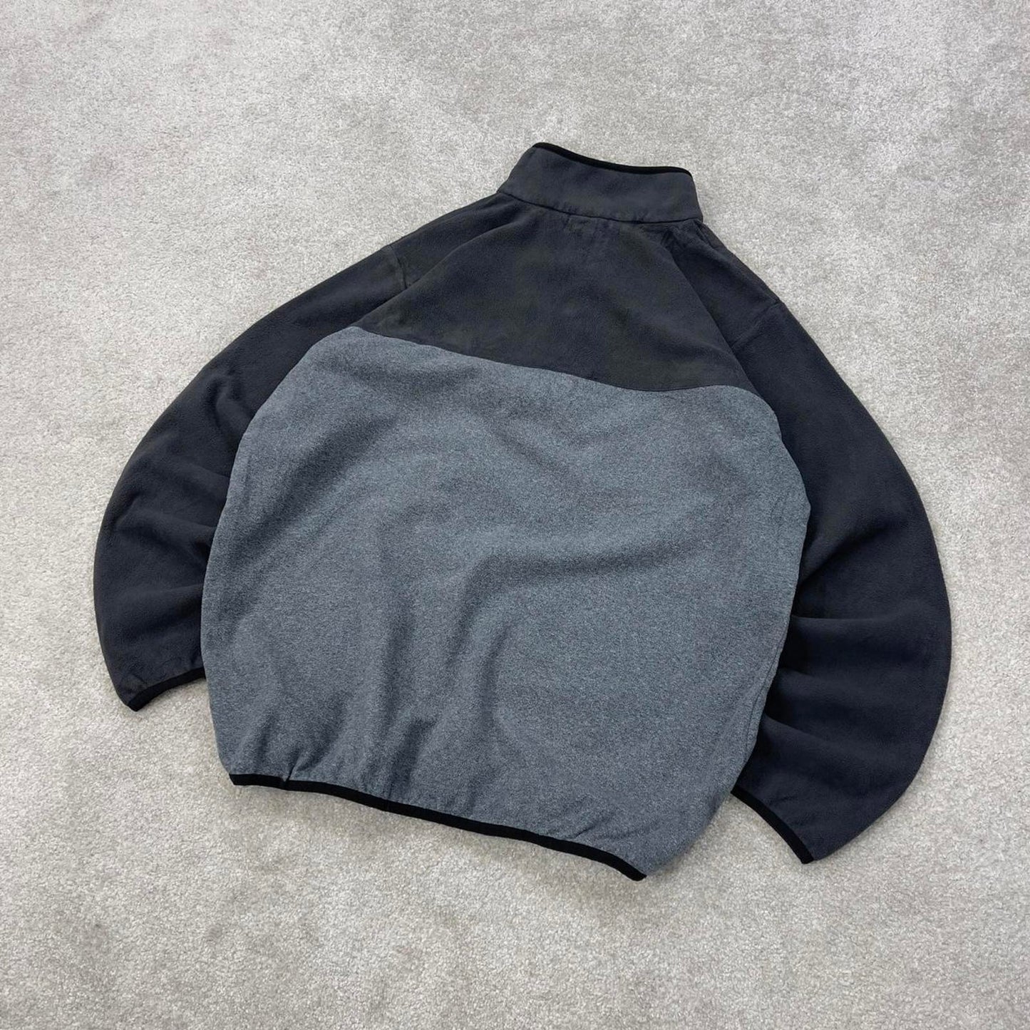 Grey Columbia technical fleece Large y2k style snap T popper autumn fall fashion pull over