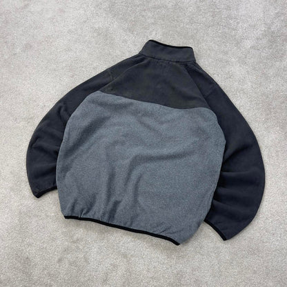 Grey Columbia technical fleece Large y2k style snap T popper autumn fall fashion pull over