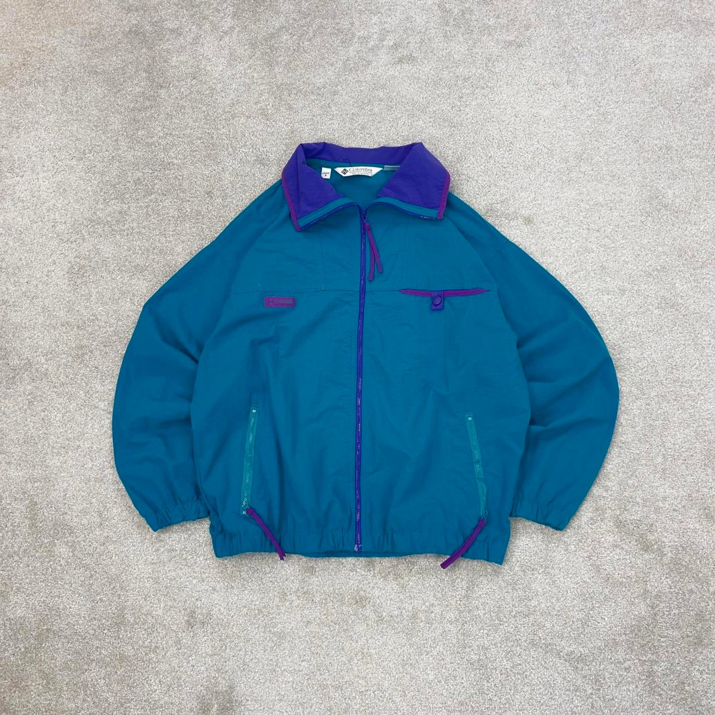 Blue Columbia technical jacket M women's y2k style lightweight windbreaker autumn