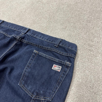 Baggy denim carpenter jeans y2k W44L35 blue Tyndale FR loose skater cargos, fire resistant