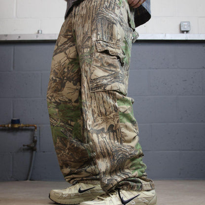 Vintage Liberty Duxbak baggy camo cargo pants L khaki Realtree camouflage wide leg trousers