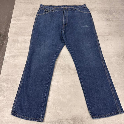 Blue Dickies jeans W38 loose denim 90s style skater jeans patch logo