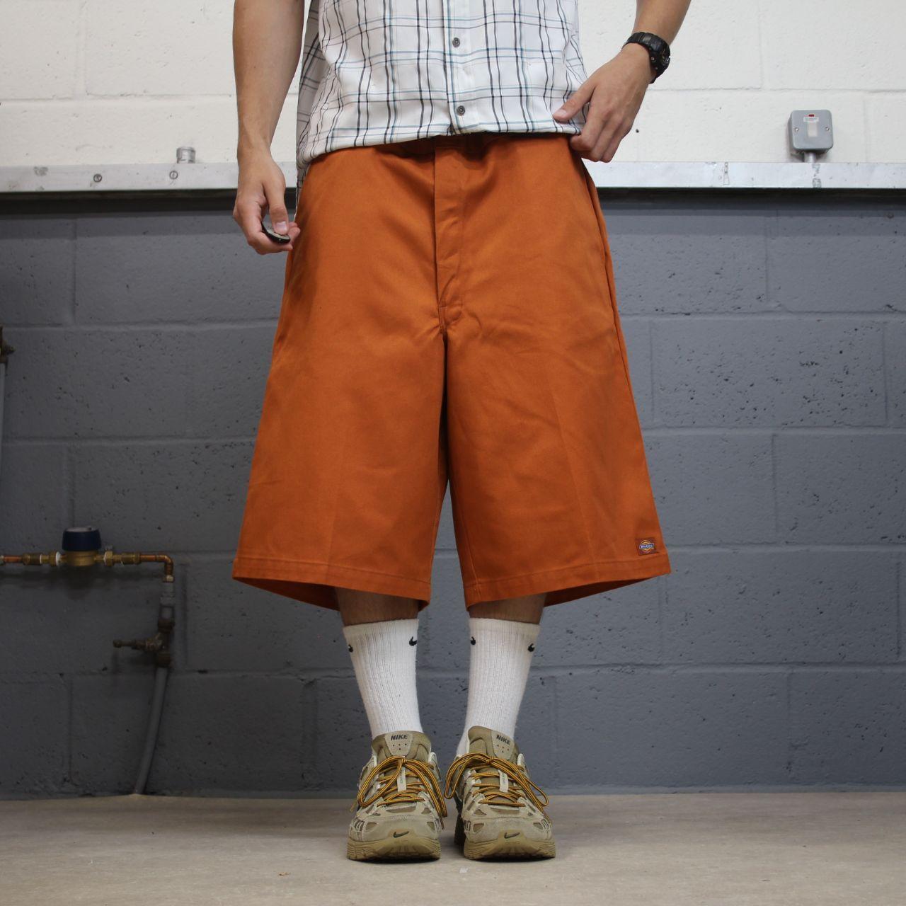 Dickies baggy chino shorts carpenter orange Chino style skater shorts long wide leg festival