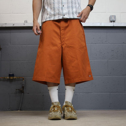 Dickies baggy chino shorts carpenter orange Chino style skater shorts long wide leg festival