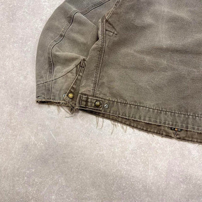 Vintage brown Carhartt Detroit jacket L J43 CHT blanket lined boxy cropped fit
