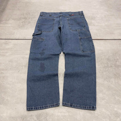 Blue Wrangler carpenter jeans W36L30 loose cargo skater style jeans