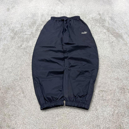 Vintage y2k Puma tracksuit bottoms navy Loose embroidered track pants ankle zips