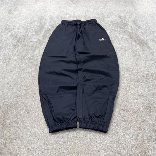 Vintage y2k Puma tracksuit bottoms navy Loose embroidered track pants ankle zips