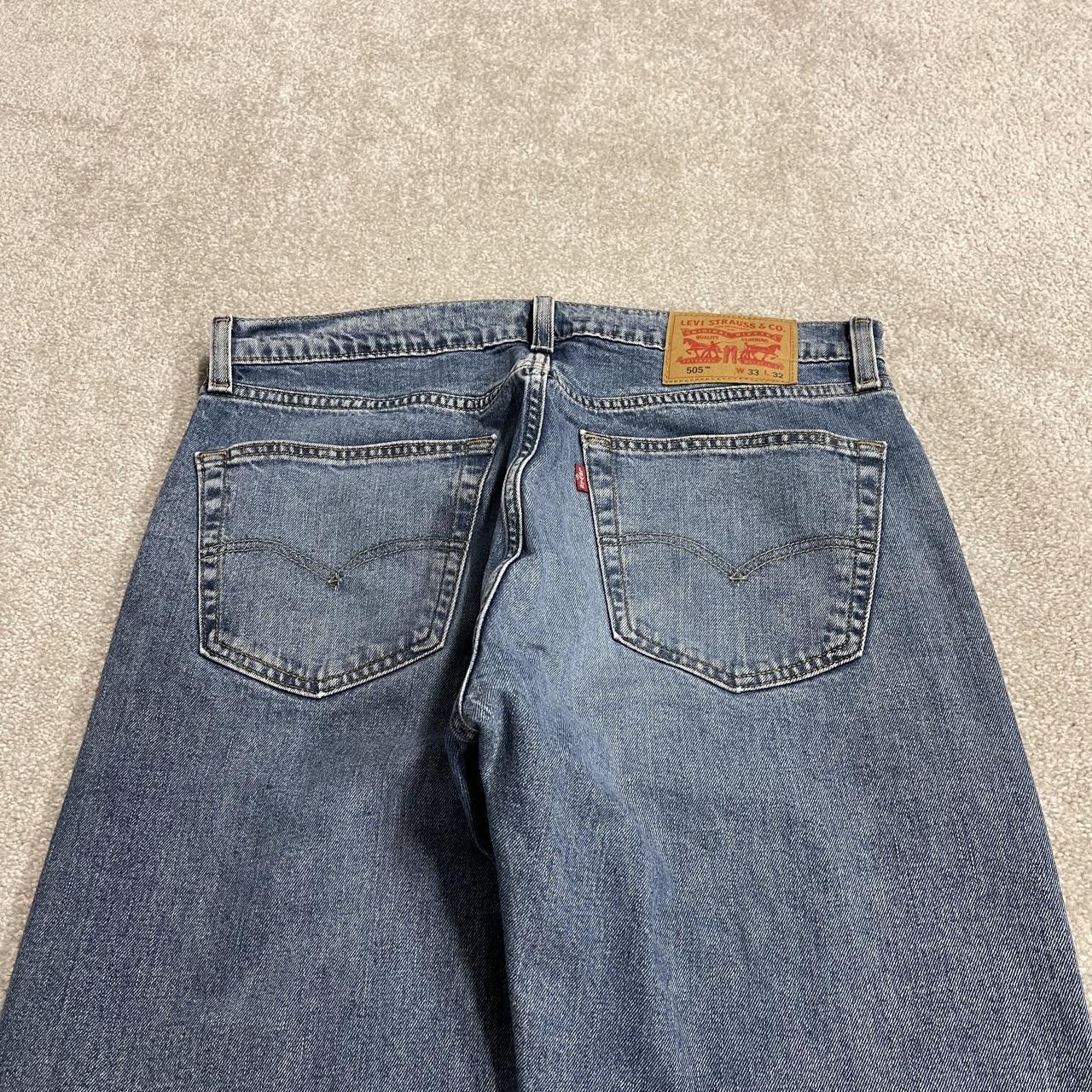 Y2K Levi’s 505 jeans straight leg washed blue Straight fit 5 pocket pants red tab logo