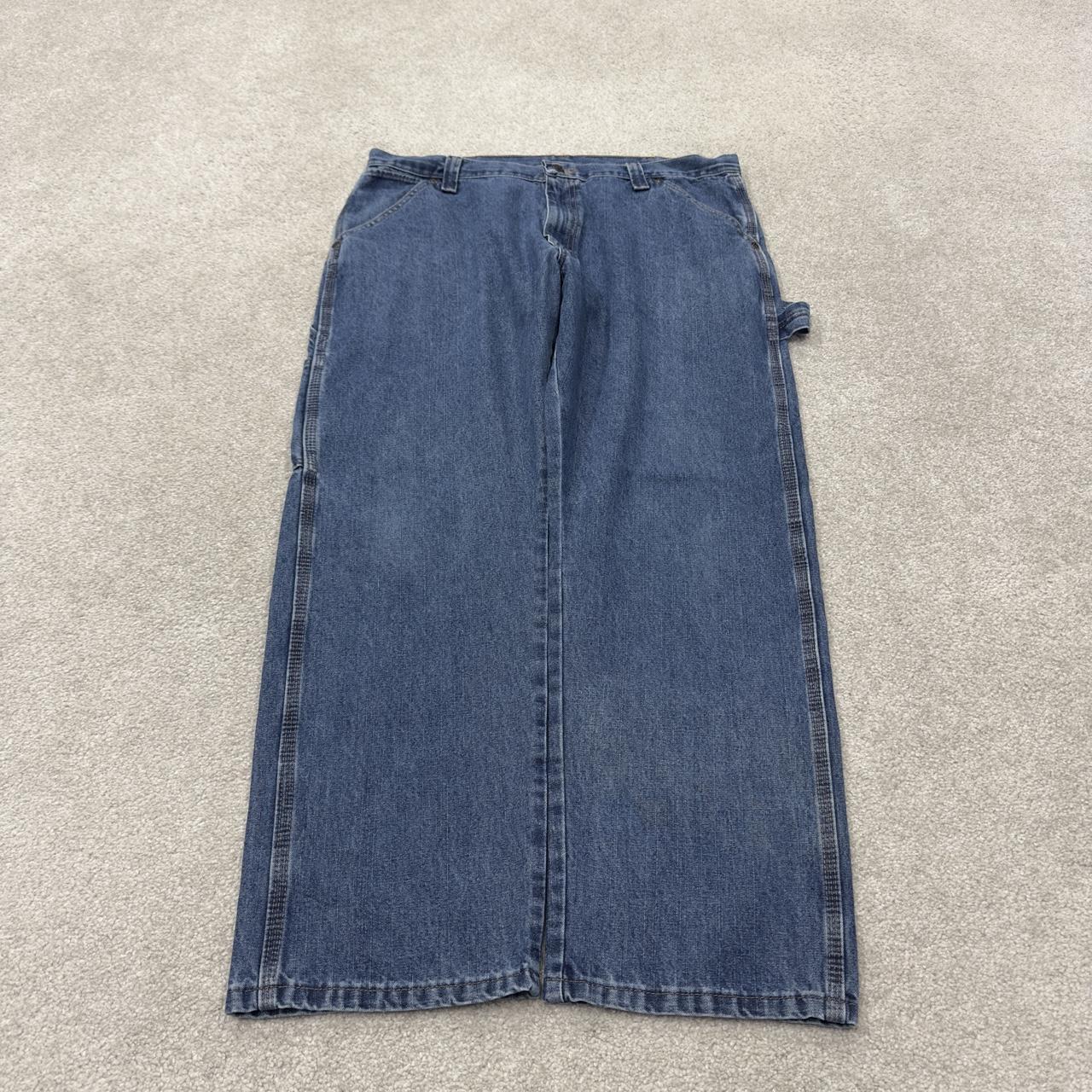 Wrangler carpenter jeans y2k blue denim Loose straight leg skater 2000s style cargo pants