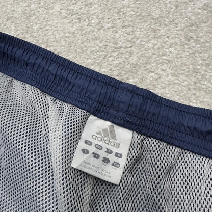 Baggy Y2K Adidas tracksuit bottoms navy L Wide leg mesh lined side stripe embroidered track pants