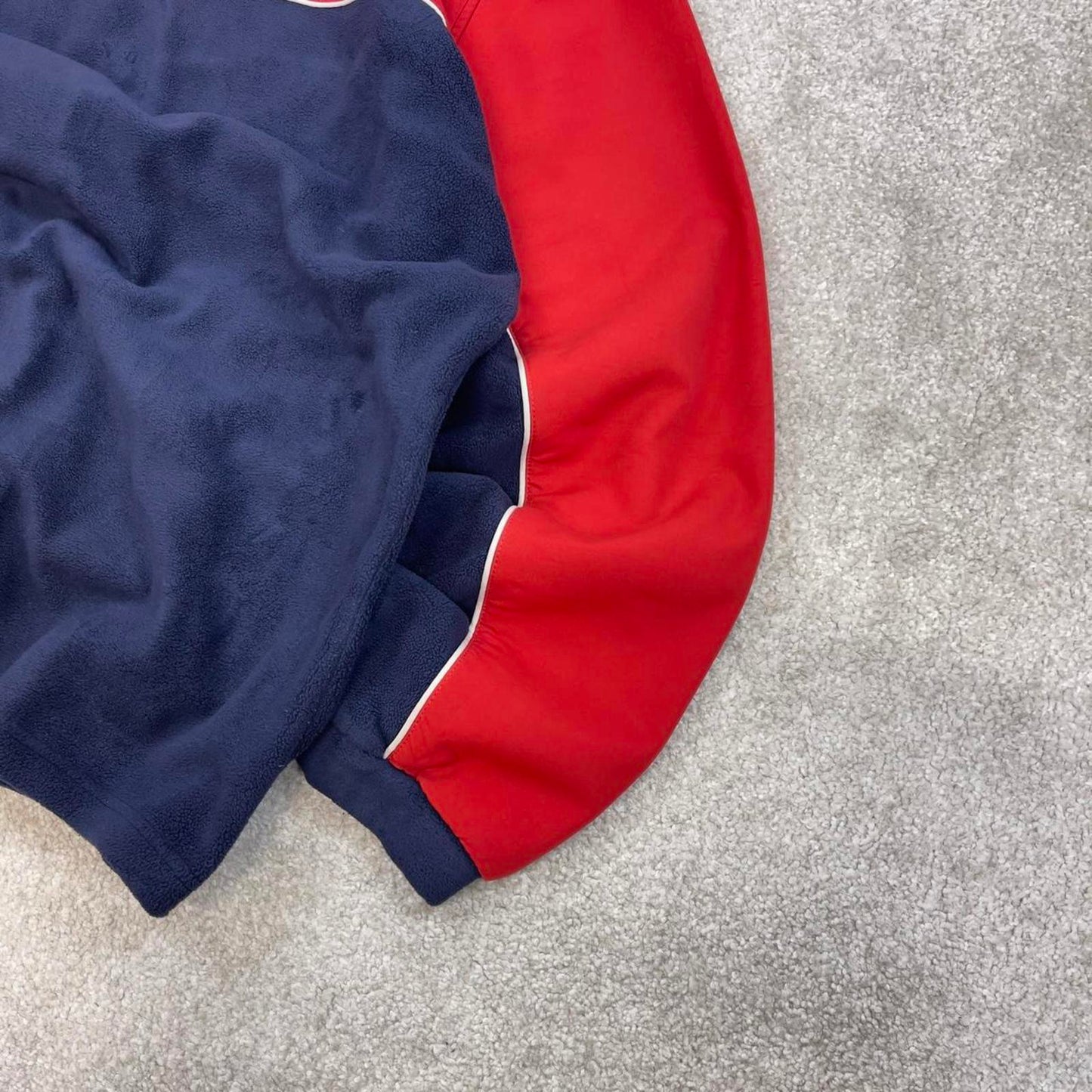 Y2K NFL technical full zip fleece M y2k style autumn new england patriots embroidery Red and Navy