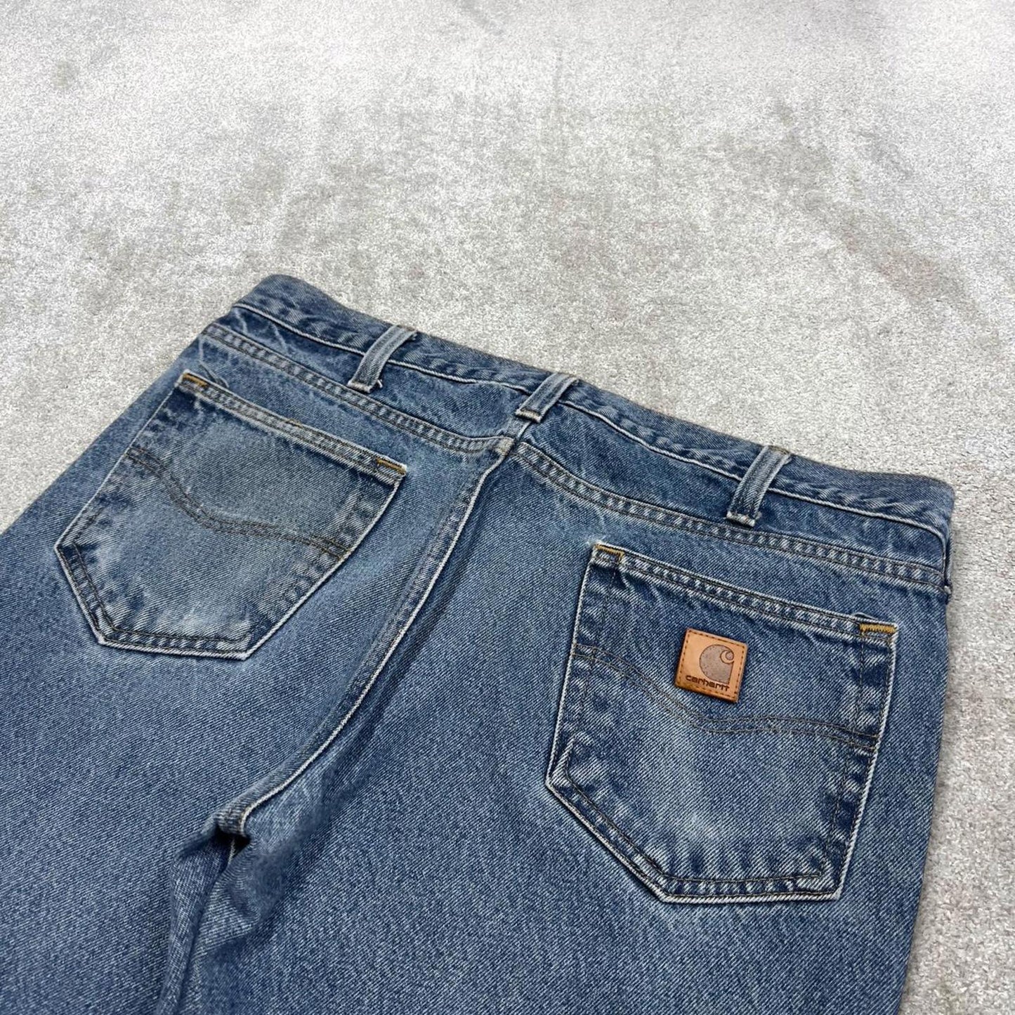 Vintage Carhartt jeans blue denim W36L30 90s skater style straight leg 5 pocket jeans workwear