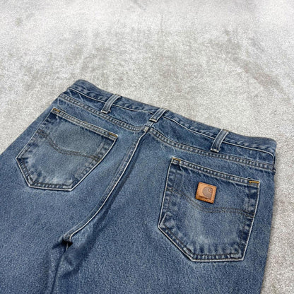Vintage Carhartt jeans blue denim W36L30 90s skater style straight leg 5 pocket jeans workwear