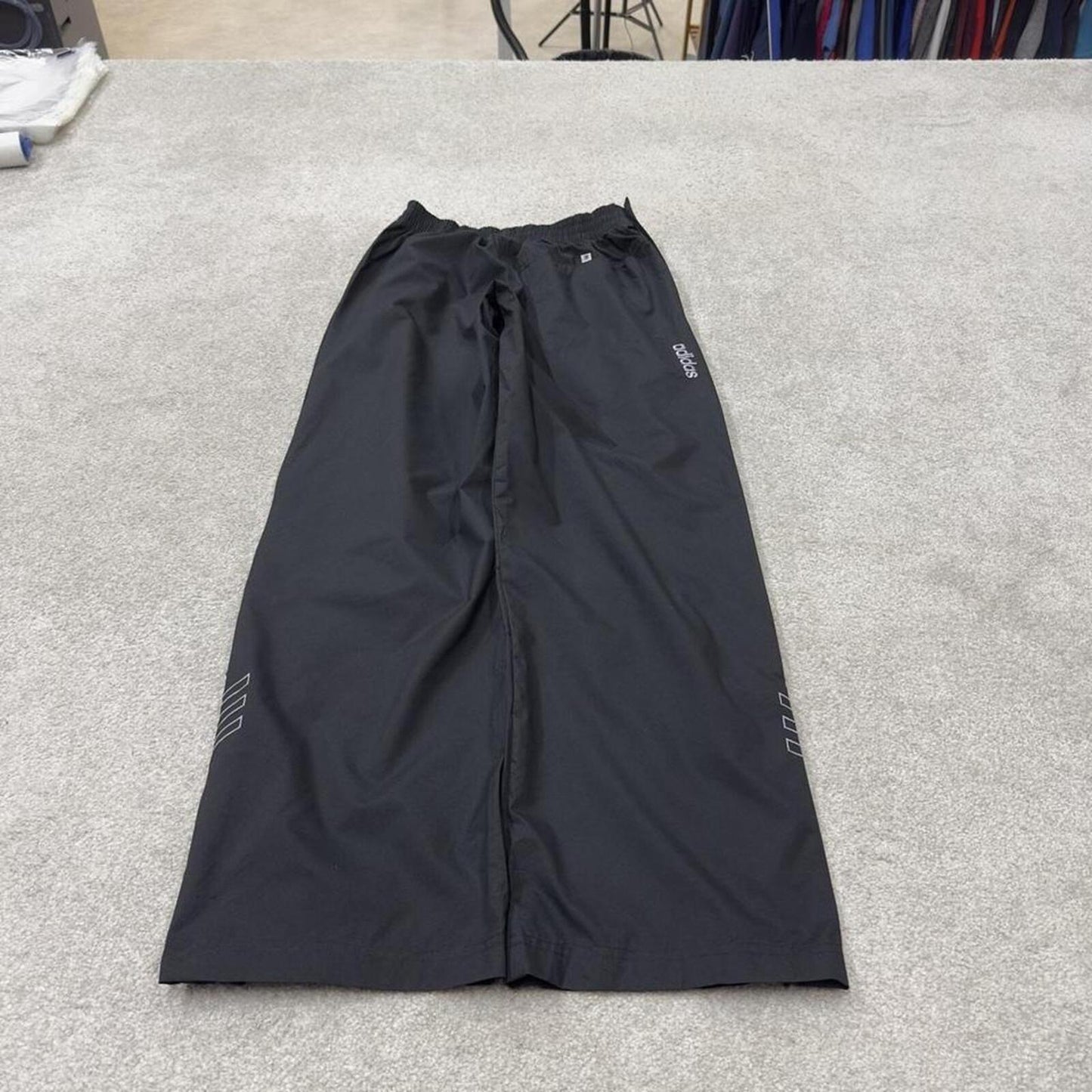 Adidas tracksuit bottoms loose leg black Loose Velcro leg embroidered track pants