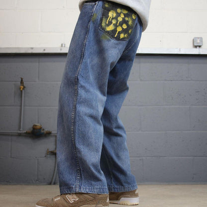 Vintage Dickies jeans loose y2k W38L27 blue denim 90s skater style 5 pocket pants