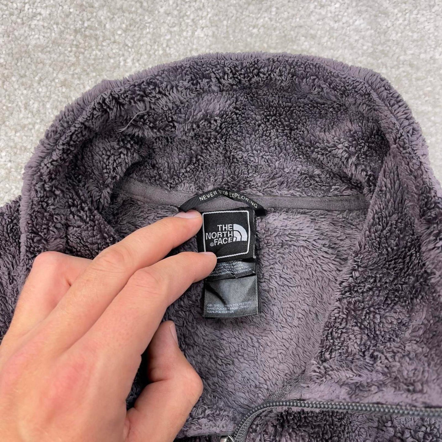 Y2K The North Face technical fleece M Grey Women's full zip teddy bear