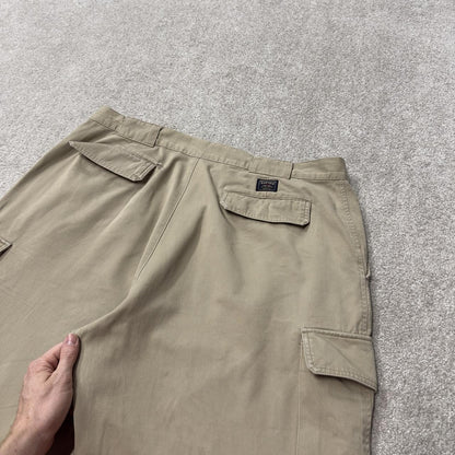 Y2K nautica baggy cargo pants beige 40x30 Loose leg straight chino style skate work trousers