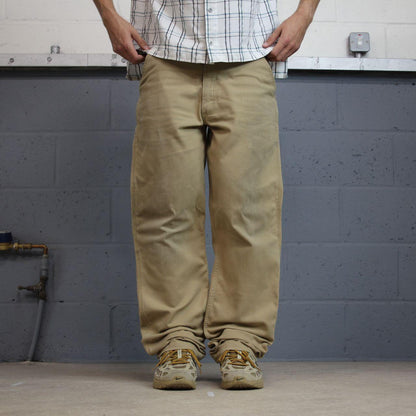 Carhartt carpenter pants y2k relaxed utility trousers tan Straight leg skater style workwear pants