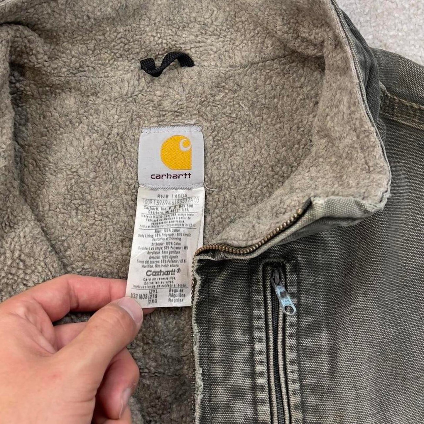 Green vintage Carhartt gilet 2XL sandstone canvas