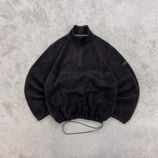 Burgundy Black Izod technical fleece M y2k style 1/4 zip autumn outdoors adjustable waist
